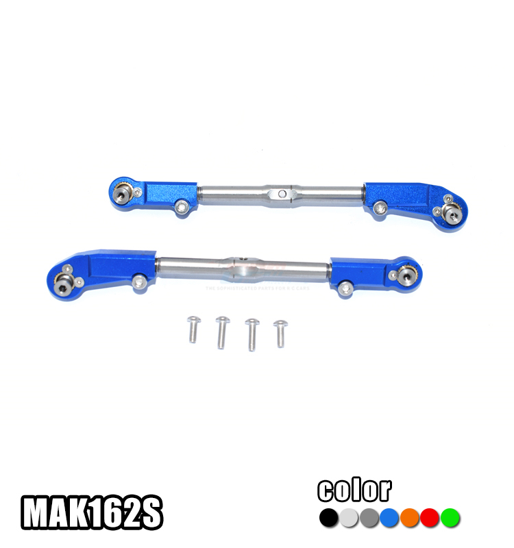 ALUMINUM+STAINLESS STEEL ADJUSTABLE FRONT STEERING TIE ROD MAK162S FOR 1/8 SCALE ARRMA KRATON 6S TALION NOTORIOUS